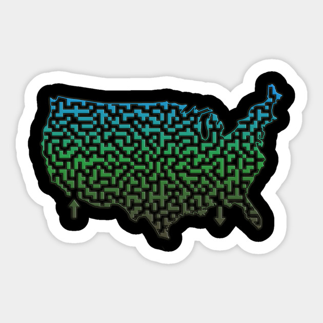 United States of America Shaped Maze & Labyrinth